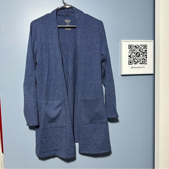 Blue Sky organic cotton bamboo stretchy cardigan pockets size medium EUC - Picture 9 of 9